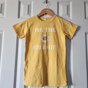 Mustard Yellow Sunflower Be The Change Graphic Tee Size S